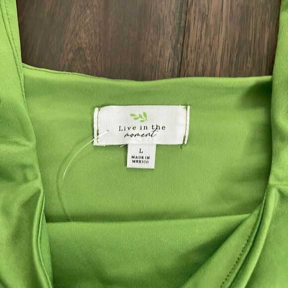 Live In The Moment Lime Green Square Neck Bodysuit Jr. L NWT - Picture 5 of 6